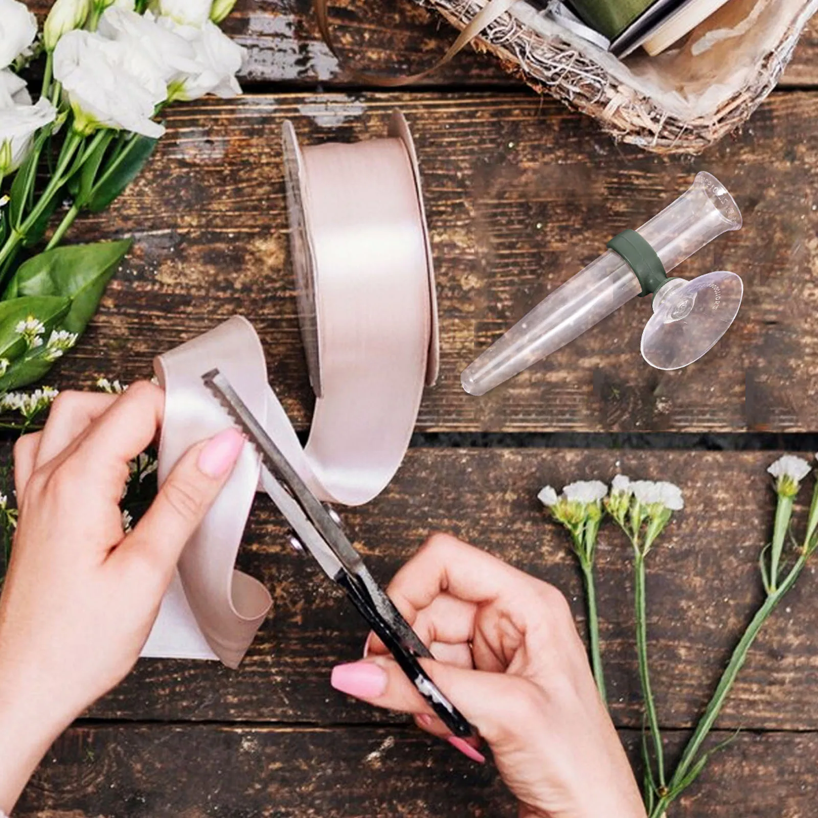 

Floral Water Tubes with Suction Cup 8pcs Clear Plastic Flower Vase Holder for Fresh Flower Arrangement Wall Mount