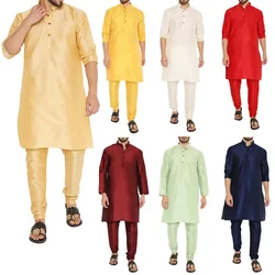 Ethnic Silk Stylish Kurta pajama Set Wedding Party Wear Dress For Mens