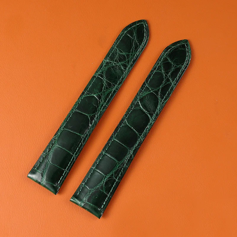 Crocodile Leather Watchband for Cartier Tank Solo 12mm-25mm Blue Balloon Alligator Skin Strap Unisex Band