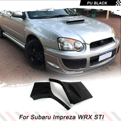 PU Black Car Front Bumper Bumper Splitters Side Chin Lips Fog Light Lamp Covers for Subaru Impreza WRX Sedan STI 2004 2005
