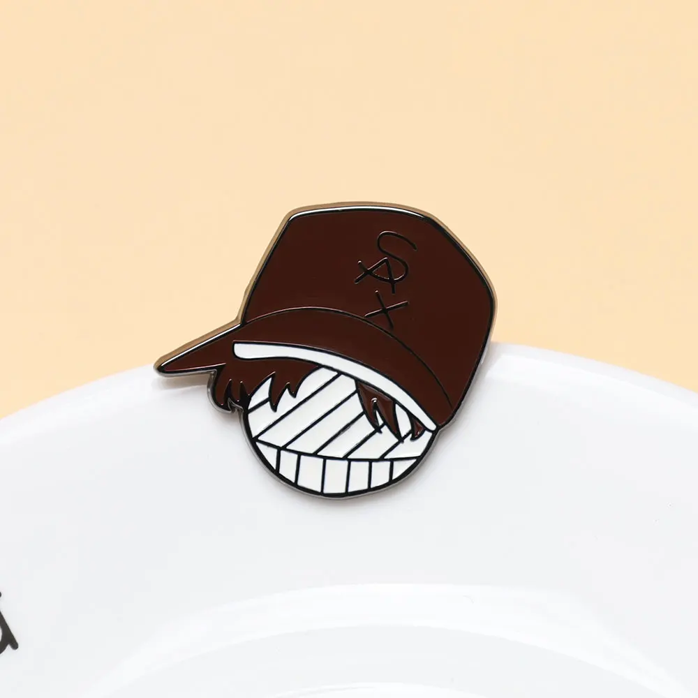 Detektiv Conan Emaille Pin Anime Kudou Shinichi Mouri Ran Brosche Jason Kidd Abzeichen Rucksack Schmuck Geschenk für Männer Fans