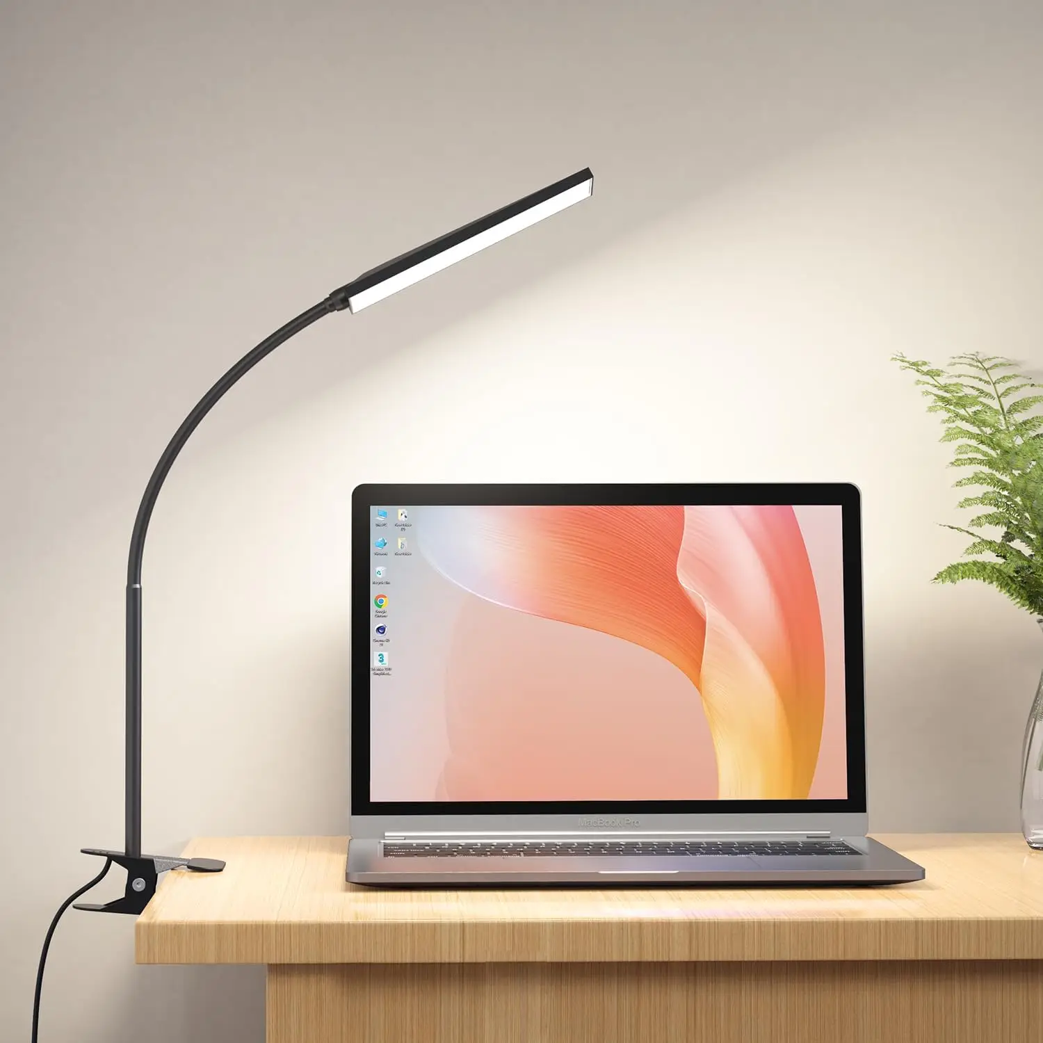 

5W USB LED Desk Lamp with 48 LEDs, 3 Color Modes & 14 Brightness Levels, Flexible Neck Clip Light for Reading, Office, Bedroom
