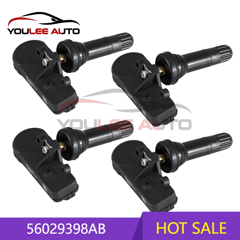 

1/4Pcs 56029398AB 56029398AA 433MHz TPMS Tire Pressure Sensor For Dodge Charger Challenger Durango Grand Caravan Jeep Wrangler