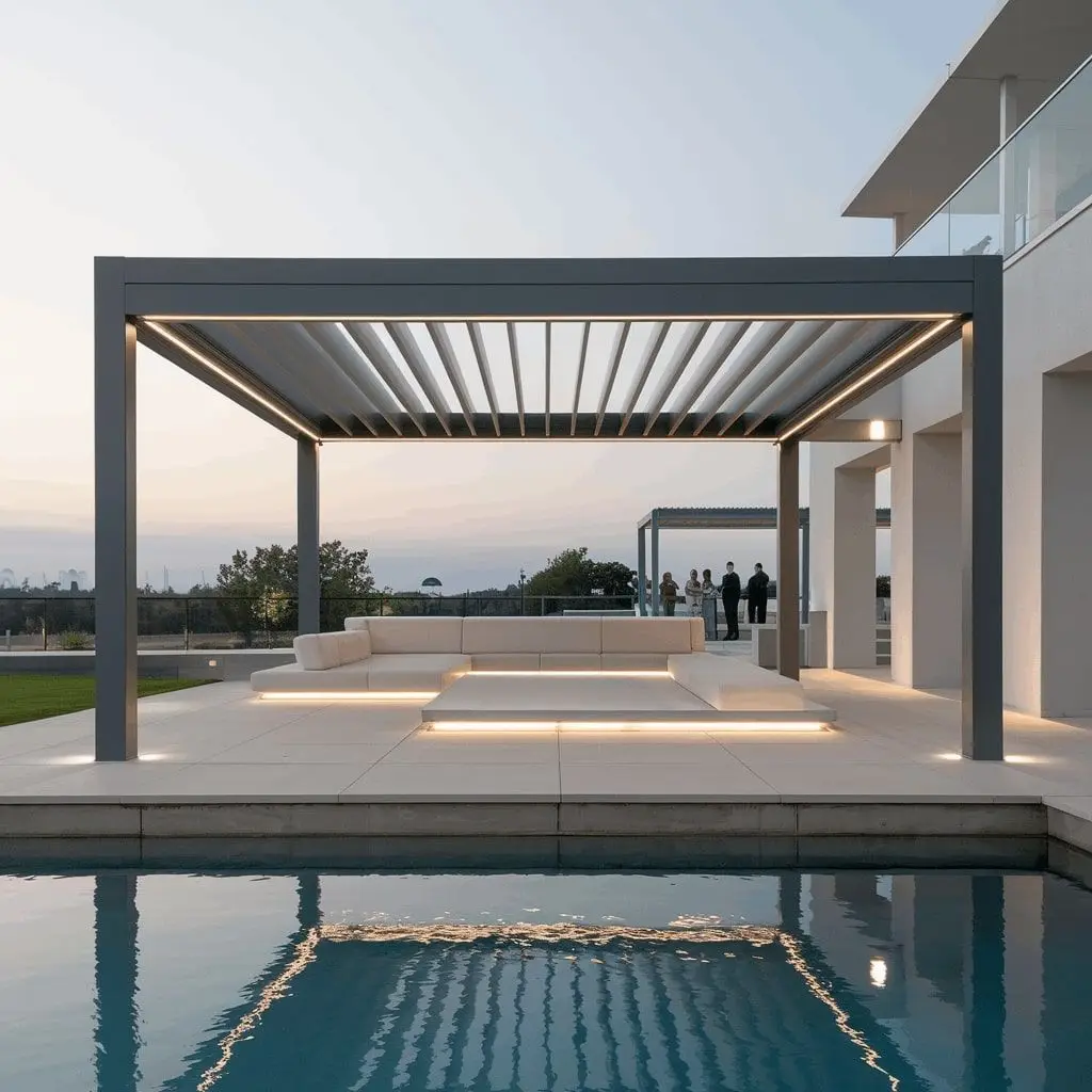

Customized Pergolas Electric Gazebo Waterproof Motorized Flipping Roof Canopy Aluminium Outdoor Bioclimatic Retractable Pergola