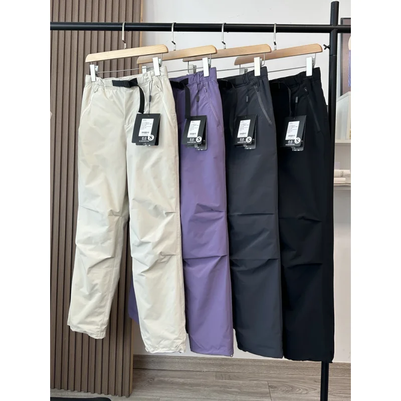 Outdoor Thickened Fleece Lined Workwear Straight Leg Ski Pants Waterproof Warm Umbrella Soldier Trousers for Couples