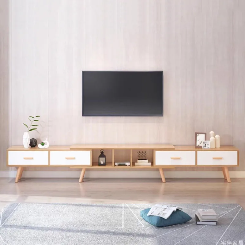 Tavolo TV unico alla moda Scaffale in legno Cassettiere moderne nordiche di lusso Soggiorno Porta TV Mobili universali per camera da letto Archivadores