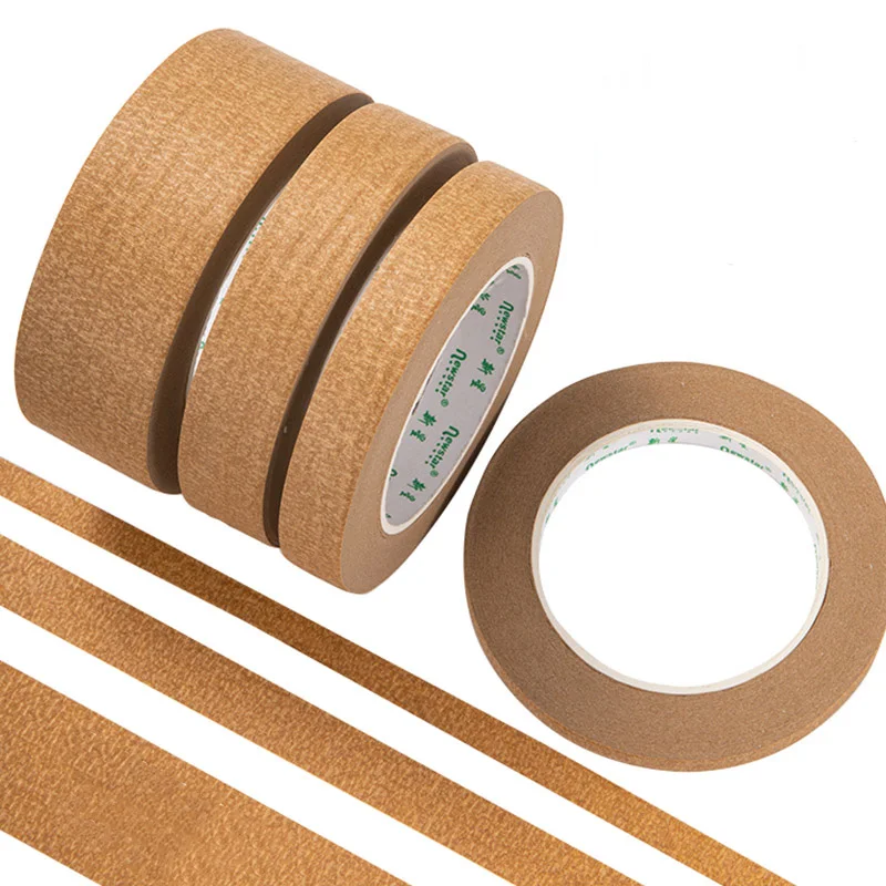 1Roll 20/50M Masking Tapes Brown 12mm-30mm Hand Tear Adhesive Paper for Car Beauty Spray Wall Painting Easy Removal Paint Tape