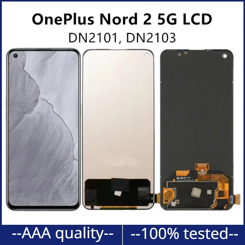 AMOLED/TFT 6.43 inch for OnePlus Nord 2 5G LCD screen touch screen digital converter assembly replacement DN2101, DN2103 LCD