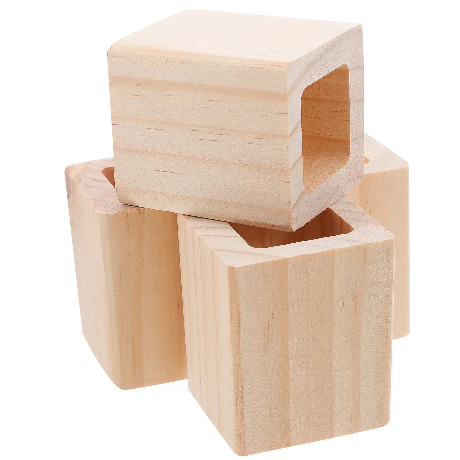 

4 Pcs Furniture Feet Wood Risers for Bed Sofa Table Desk Increase Height Solid Wood Leveling Pad Sturdy Design Versatile Use