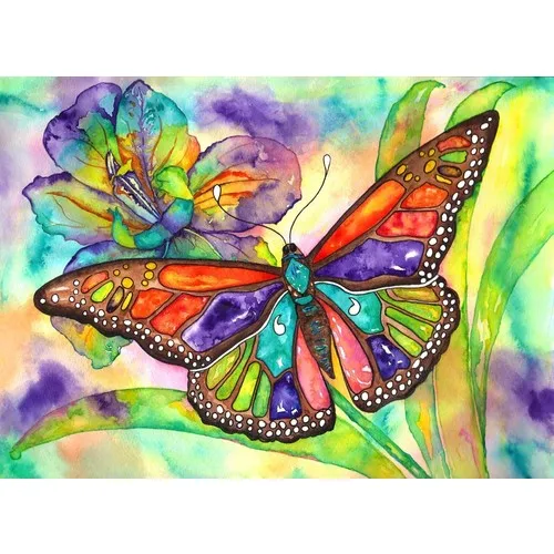 Nova Jigsaw Puzzle 1000 Piece Colorful Butterfly Watercolor Puzzle - 41015