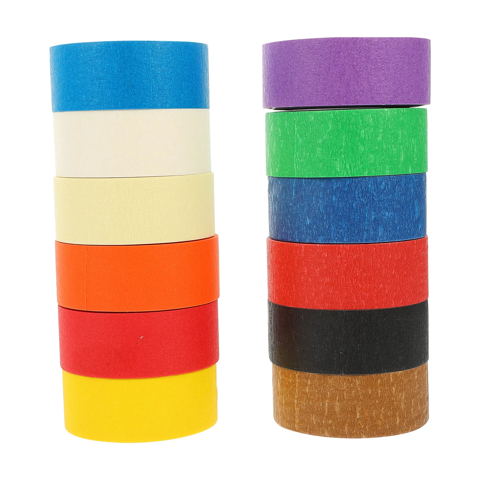 

12 Rolls Colored Tape Painters Automotive Painting Coloured Paper Adhesive Tapes
