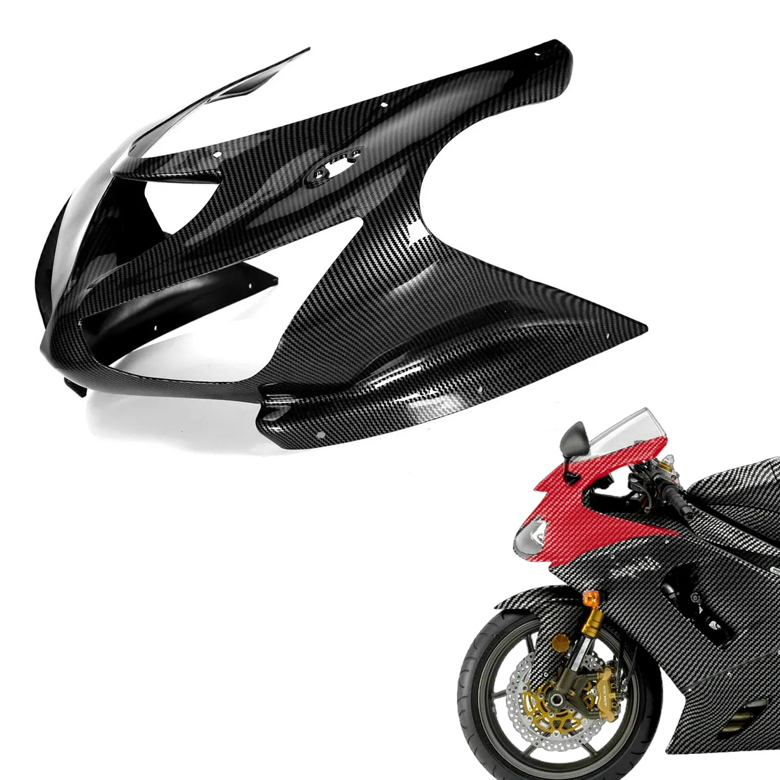 

Carbon Fiber Pattern Headlight Front Nose Frame Fender Head Fairing Cowls for kawasaki zx6r zx 6r 2005 - 2006