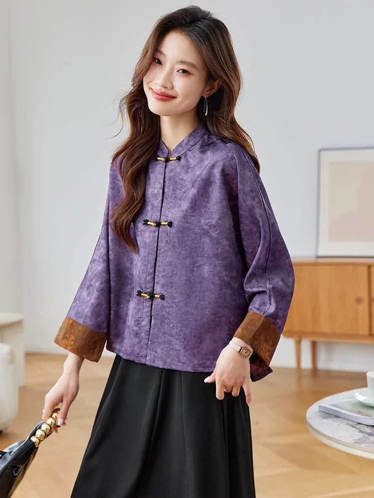 

Women's Spring Festival 2025 Trench Jacket Traditional Chinese New Year Outerwear for Ladies
