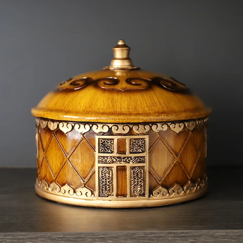 characteristic yurt shape storage box candy box resin handicraft ethnic style