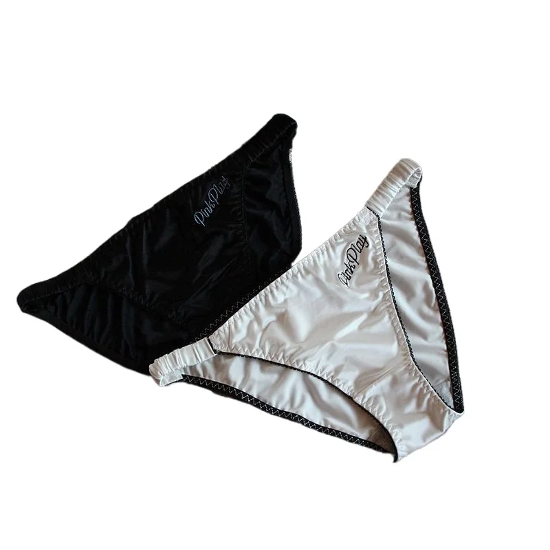 

Женские трусики с низкой посадкой, милые и удобные, из чистого хлопка, с атласной текстурой, глянцевые, облегающие, в японском стиле, сексуальное нижнее белье