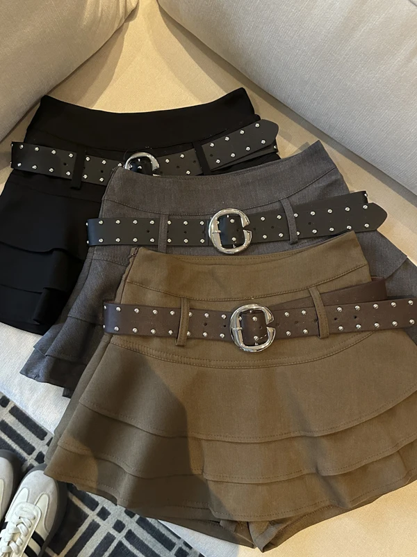 

Юбка А-силуэта с высокой талией и кружевным подолом, не просвечивающая, для прогулок, весна-лето, новинка, женская юбка в корейском стиле для повседневной носки