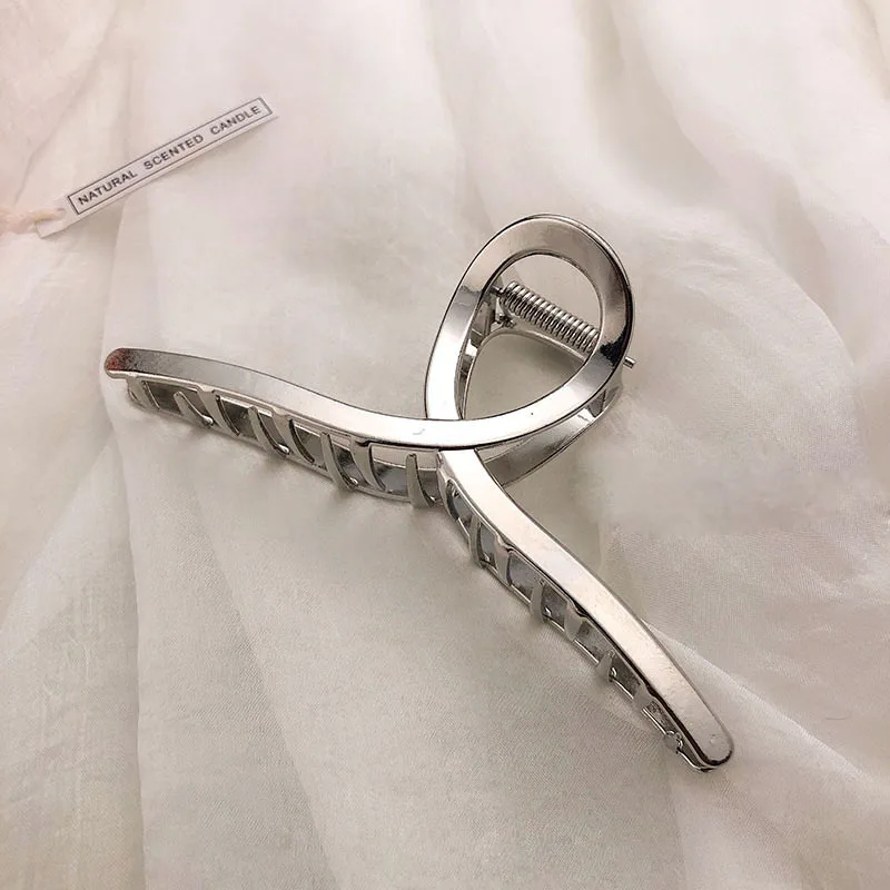 Neue Elegante Gold- und Silber-Haarspangen mit Geometrischem Hohlmuster, Metall-Haarklammer, Haarband, Krabben-Haarclips, Modische Haaraccessoires für Damen – Detail 6