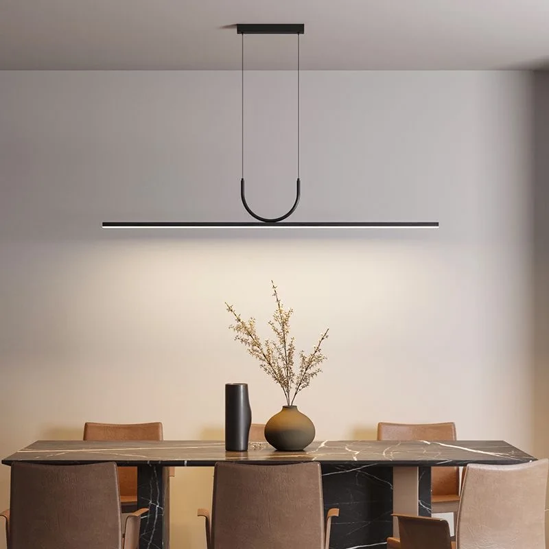 Modern Simple LED Ceiling Chandelier for Table Dining Room Kitchen Island Black Pendant Lamp Home Decor Hanging Lighting Fixture