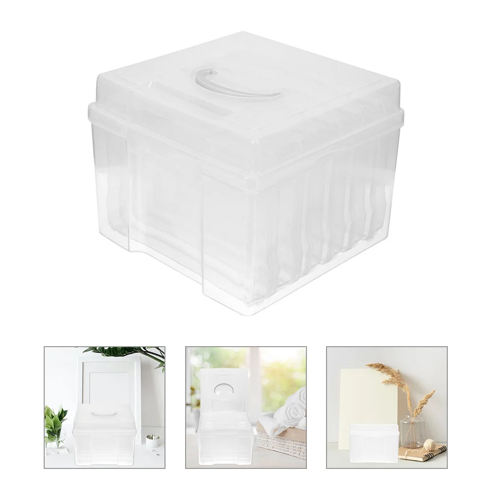 

Photo Storage Box Cases Photos Holding Multifunction Electronic Component Keeper Plastic Stamp Container