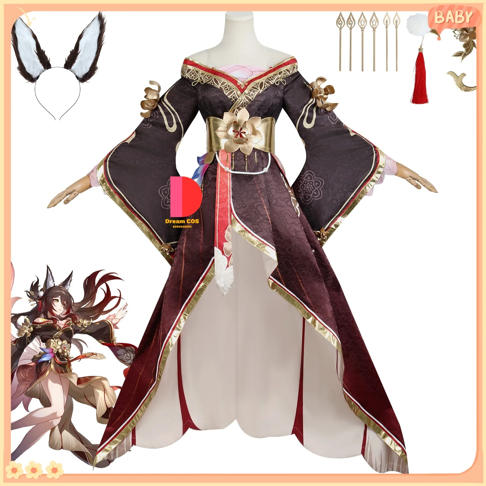 

Game Honkai Star Rail TingYun Fugue Hot Sale Cosplay Costume Accessories Wig Halloween Carnival Uniform Party Comic Con Outfits