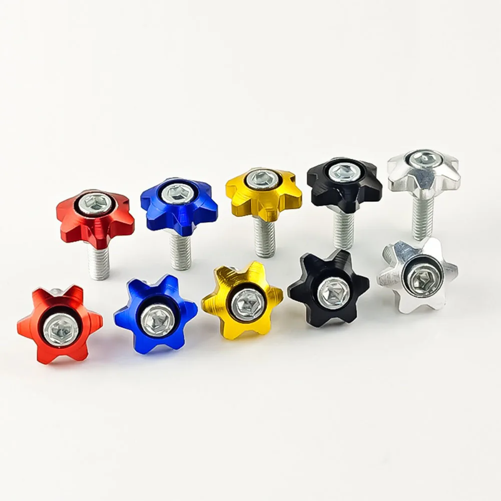 2Pcs Star Shaped License Plate Bolts Screws For Cars And Motorcycles Aluminum Alloy Threaded Fasteners