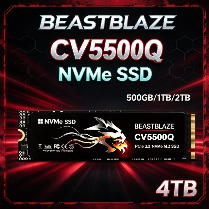 High Speed CV5500Q M.2 2280 NVMe Pcie3.0 X2 SSD 3D Nand TLC Gaming Internal Hard Drive 500GB 1TB 2TB 4TB For Desktop Laptop