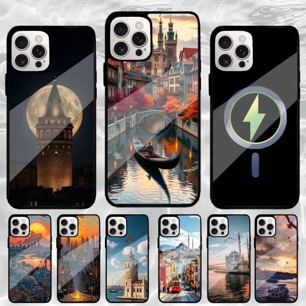 

Scenery Turkey Istanbul Phone Case For iPhone17,16,15,14,13,12,11 Plus,Pro Max Magnetic Magsafe Wireless Charging