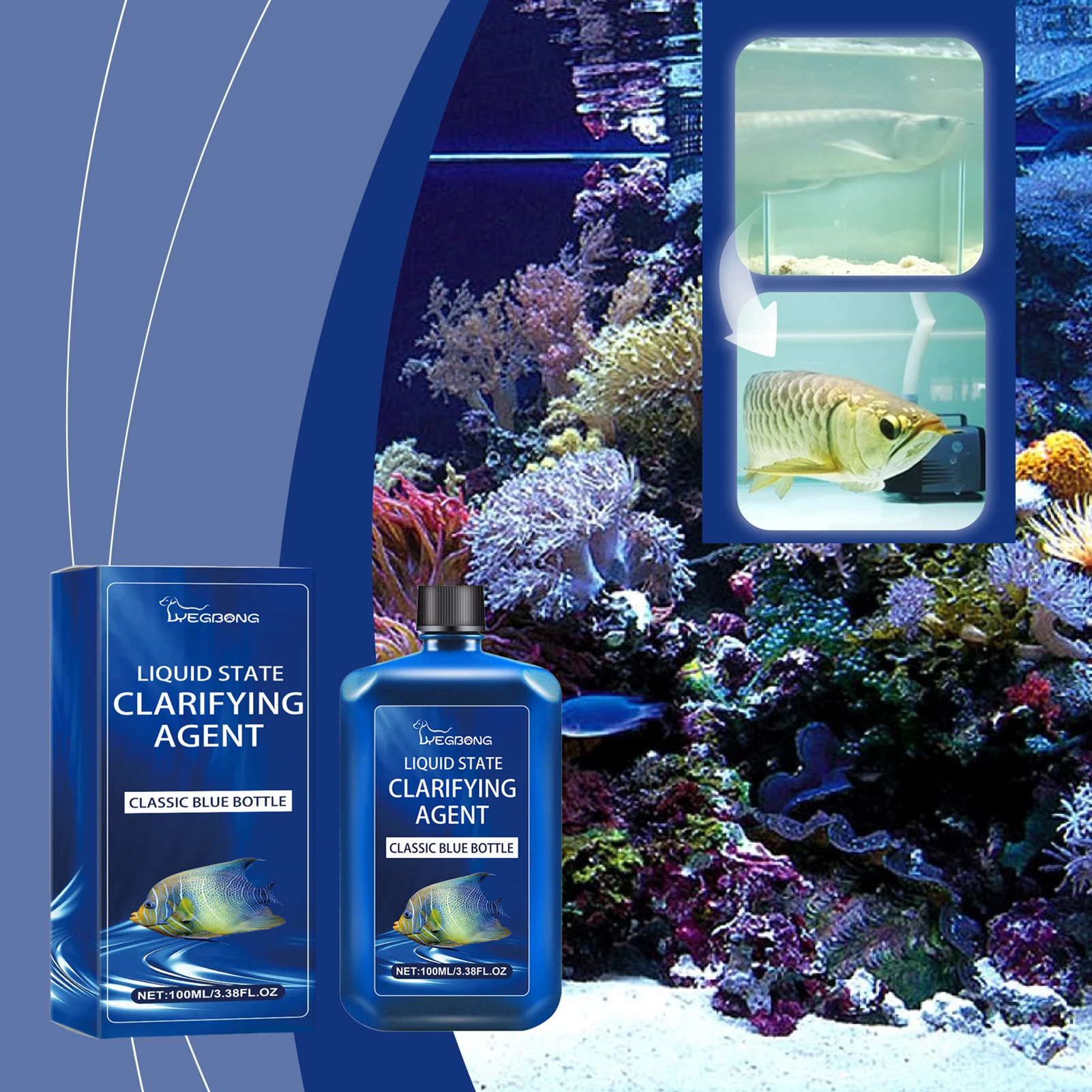 Aquarium Water Clarifier For Cloudy Water Fast Acting Pond And Tank Clarifier Effectively Eliminates Unpleasant Odors Fish Pond