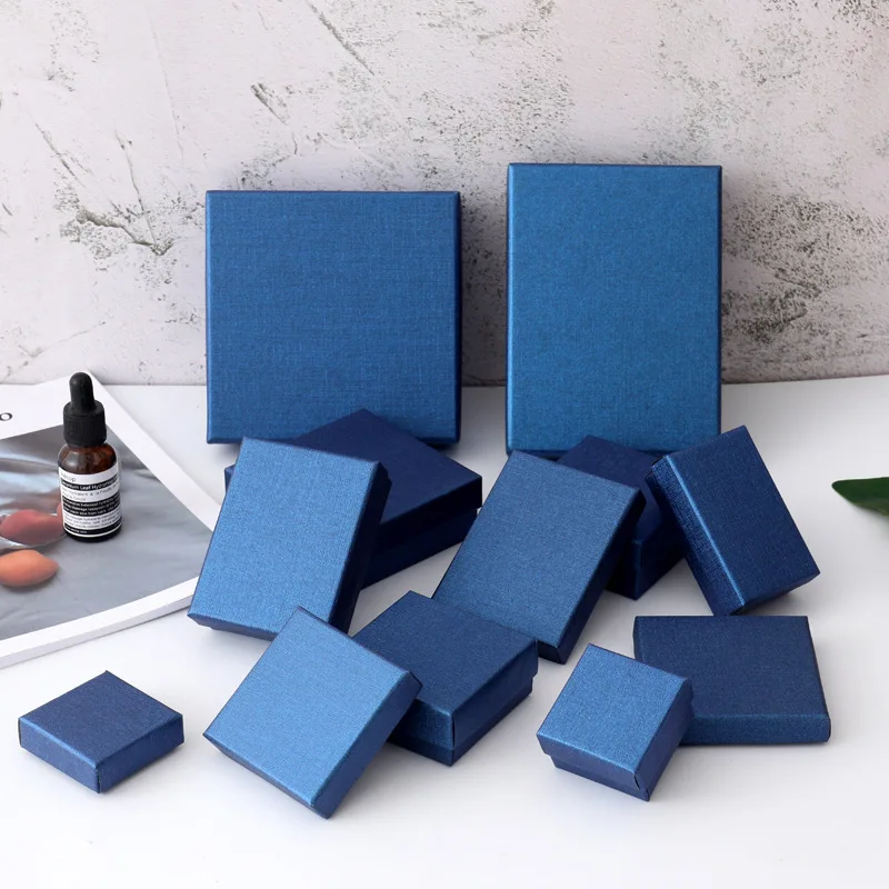 1pc Royal Blue Paper Gift Box Jewelry Necklace Bracelets Earring Gift Packaging Boxes Mutli Size Handmade Jewelry Box DIY Gift