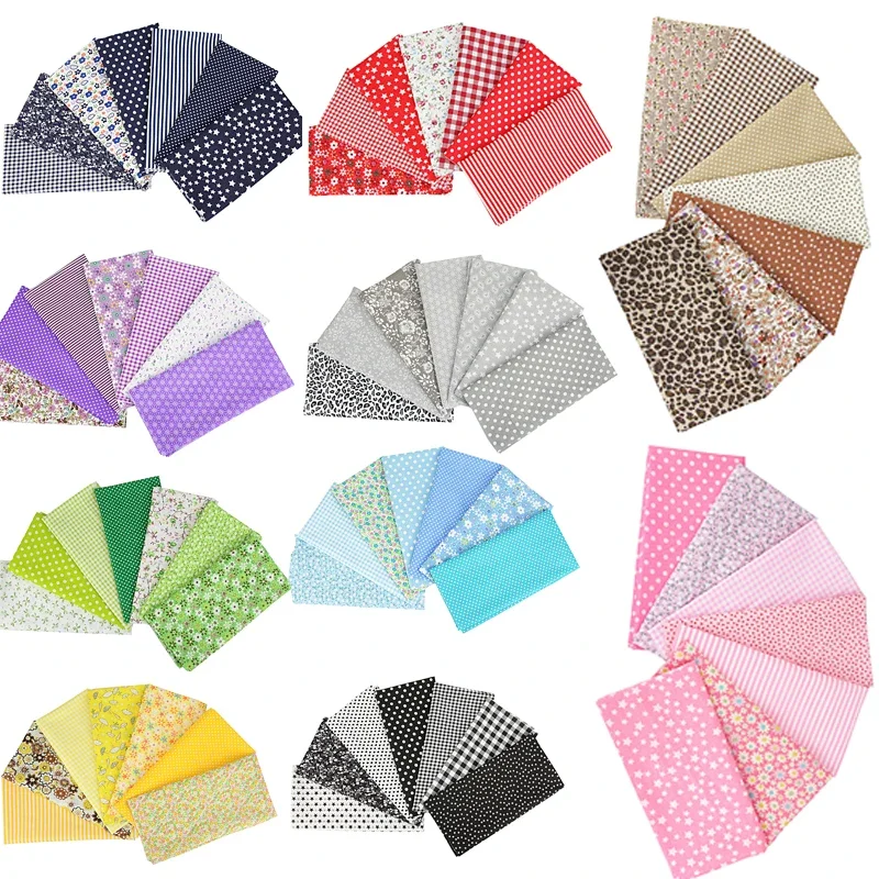 7 Pcs/Set 25x25cm Sewing Cloth Telas Patchwork Quilt Fabrics Handmade Cotton Tissues Fabric For Needlework for DIY Sewing