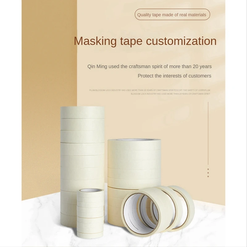 Purpose Masking Tapes For Labeling, Packing, Craft, Art, Office, School, 1 Inch X 21 Yards X 10 Roll