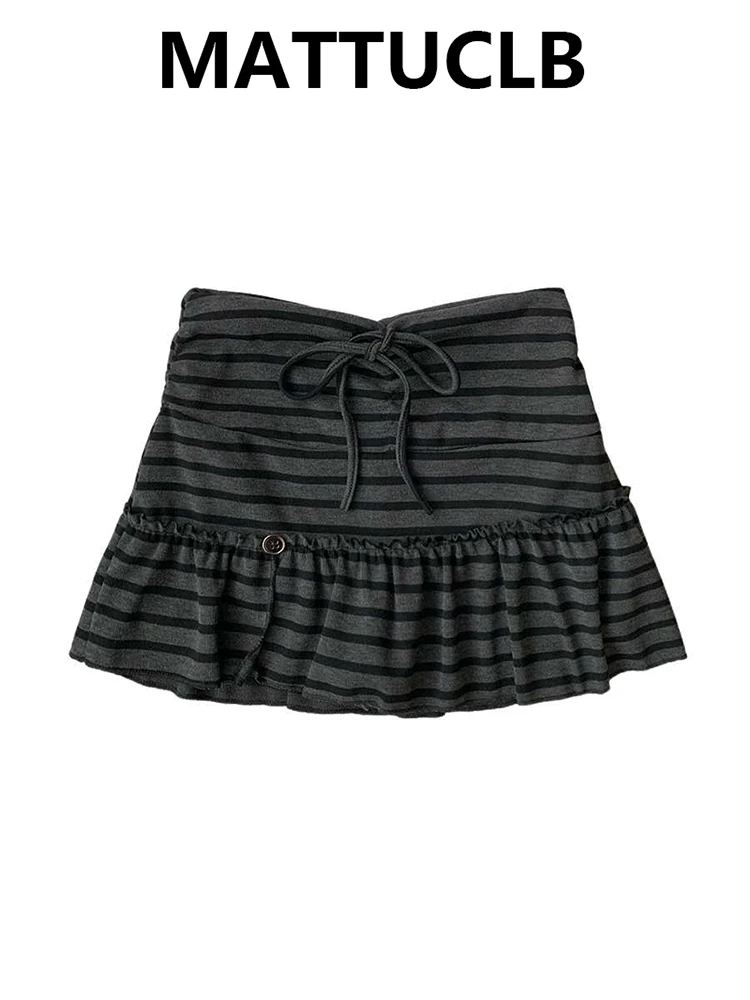 

Women's Mini Skirt A-line Striped 2000s Aesthetic Korean Fashion Y2k Culottes Ballet Core Preppy Skirt Kpop Tide Shoujo Party