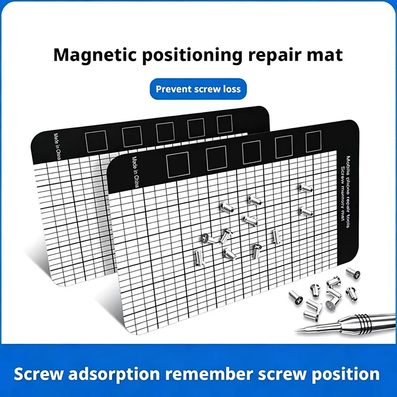 145×85 10Pcs Magnetic Screw Mat Memory Chart Work Pad Mini Screw Holder Tool Pad for Precision DIY Mobile Phone Repair Plate Mat