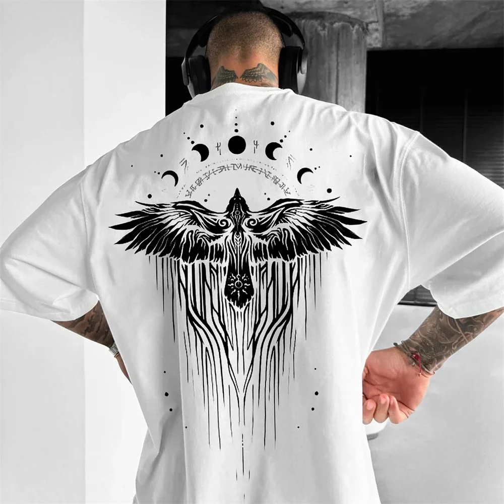 ويكي-الرجال العرقية الطوطم الرسم تي شيرت ، قصيرة الأكمام تي شيرت ، عارضة خمر قمم ، الملابس القطنية ، الصيف الشارع Y2K #4