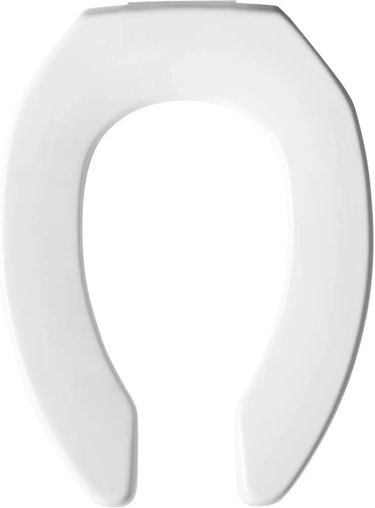 

2-Inch Lift Raised Open Front Plastic Toilet Seat, Elongated for Easy Use, Long Lasting White Commercial Grade