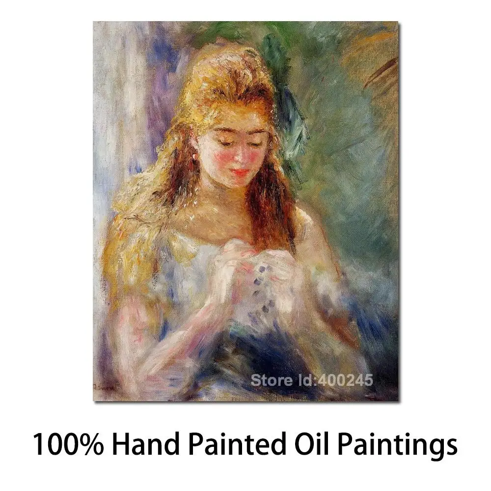 

Hand Painted Art on Canvas A Needlewoman Pierre Auguste Renoir Paintings for Sale High Quality