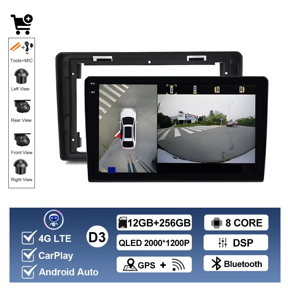Voor Citroen C2 C3 2001 2002 2003-2010 Auto Multimedia Speler Android14 GPS Navigatie Auto Gereedschap DSP Stereo CarPlay QLED Scherm
