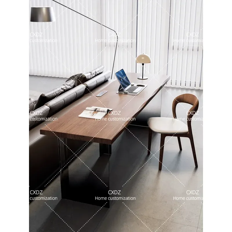 Modern Solid Wood Long Table Behind Sofa Computer Desk Simple Living Room Home Office Workbench Family Study Writing Table