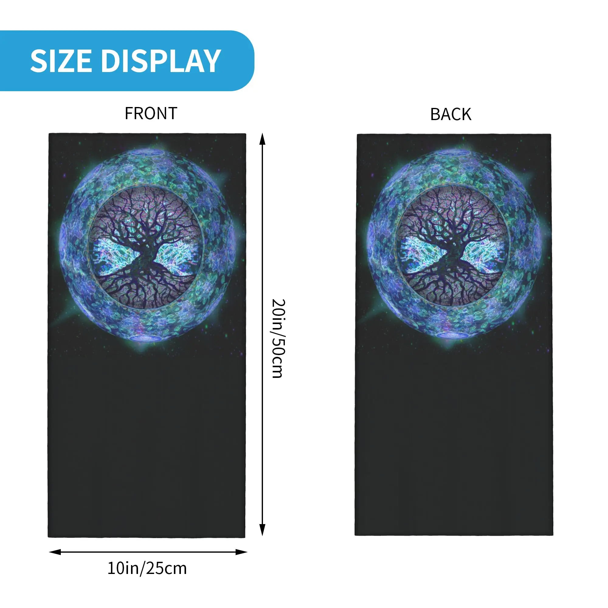 Custom Planet Earth CircleTree of Life Bandana Neck Warmer Men Women Winter Ski Tube Scarf Gaiter Yggdrasil Face Cover