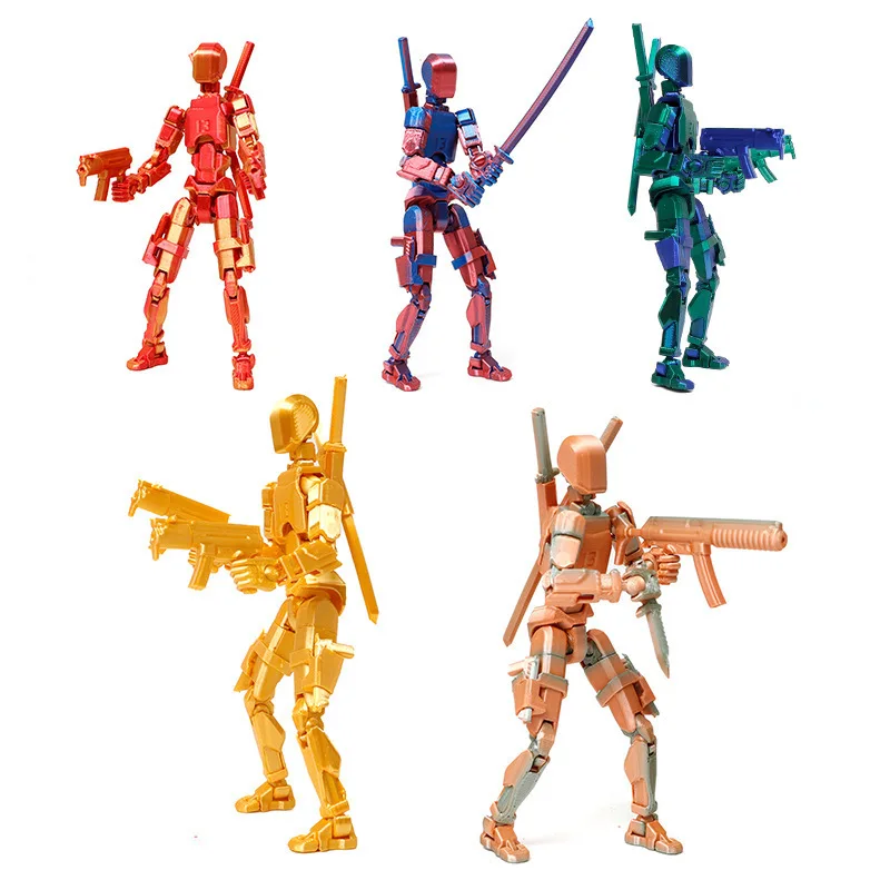 多関節アクションフィギュア13体漫画風可動変形ロボット3dプリントラッキーロボット組み立て式減圧玩具ギフト