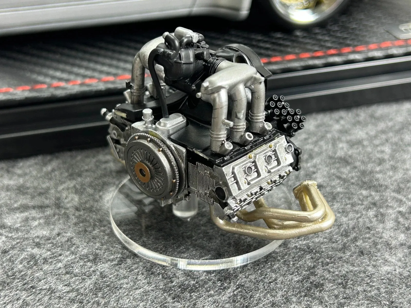 Modelo de ignição IG 1/18 911 RWB 964 prata com motor IG2467 modelo de resina