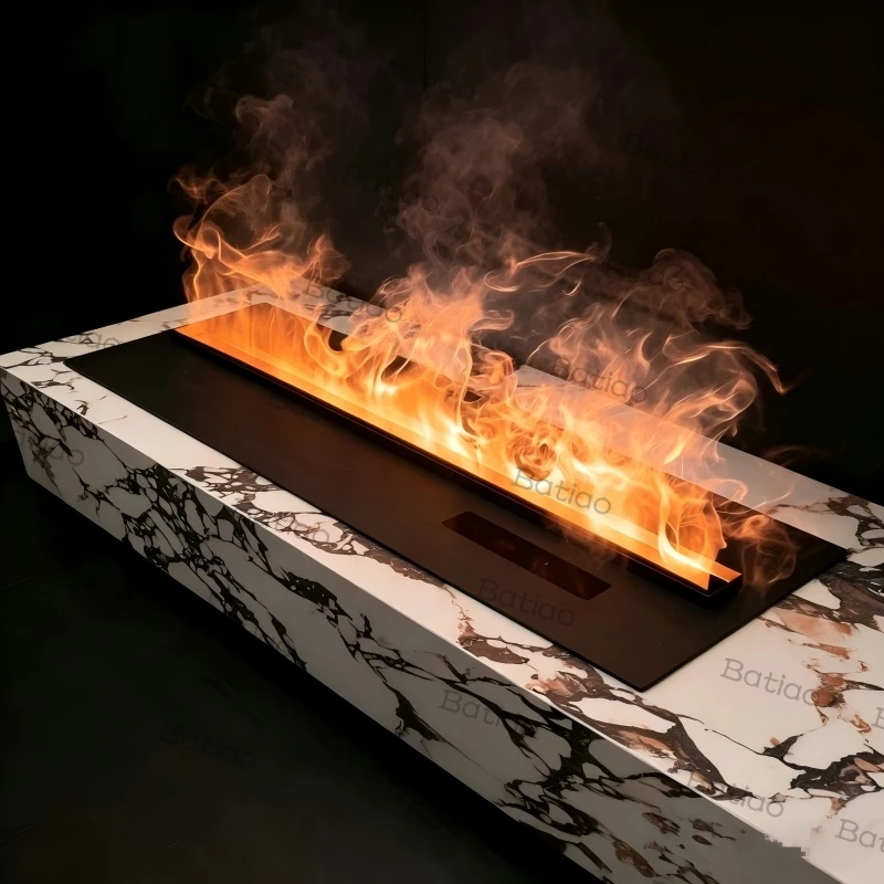 3D Water Vapor Fireplace with Low Water Warning, LED Indicator Light Reminder, Smart Mist Electric Fireplace firebox emission