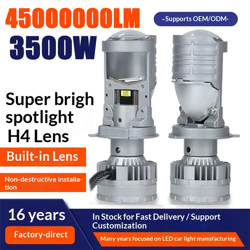 

H4 9003 HB2 LED Projector Mini Car Headlight Bulbs 6500K LED Mini Lens Projector H4 Mini Projector Lens Headlamp LHD RHD 12V 24V