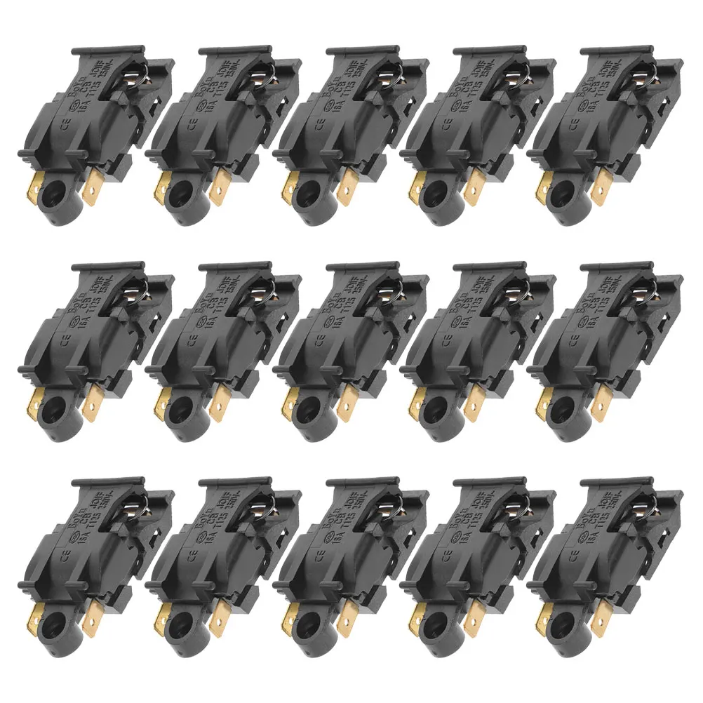 

15Pcs Electric Kettle Thermostat Switch Black 250V 16a Automatic Steam Shutoff Button Replacement Part Household Appliance