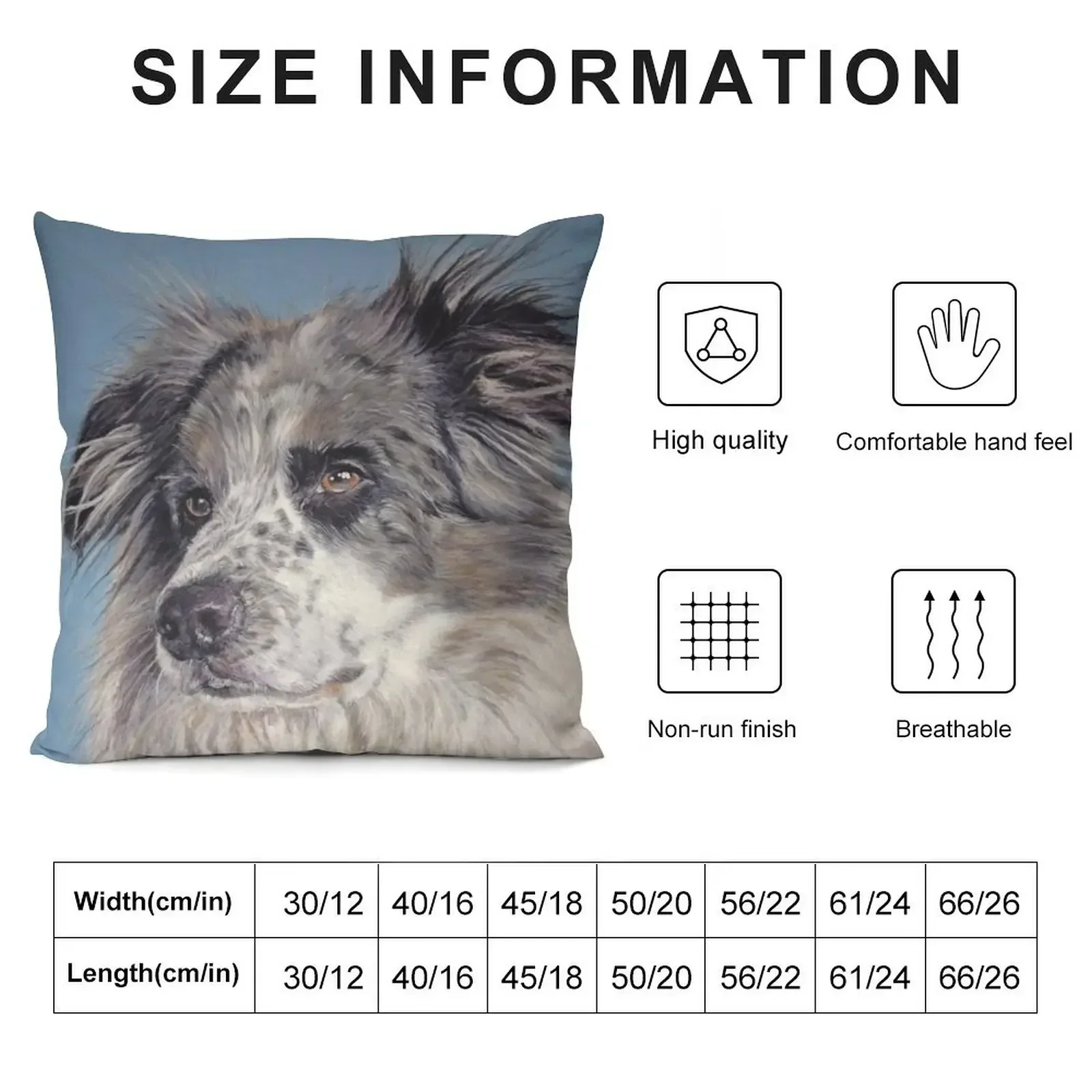 Blue Merle Border Collie art. Throw Pillow Sofa Cushion Pillowcases Cushion Covers Sofa pillow