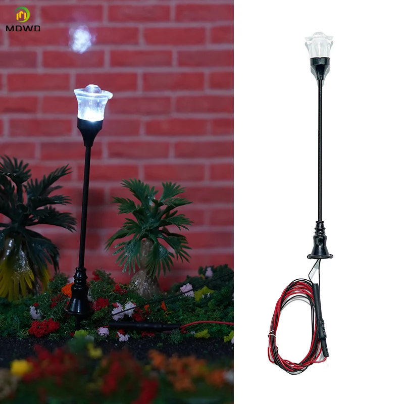 Miniature Scale 1:75/100/150 Street Lamp Model 12V Led Light Diy Garden Building Landscape Layout Materials Diorama Kit 5Pcs/Lot