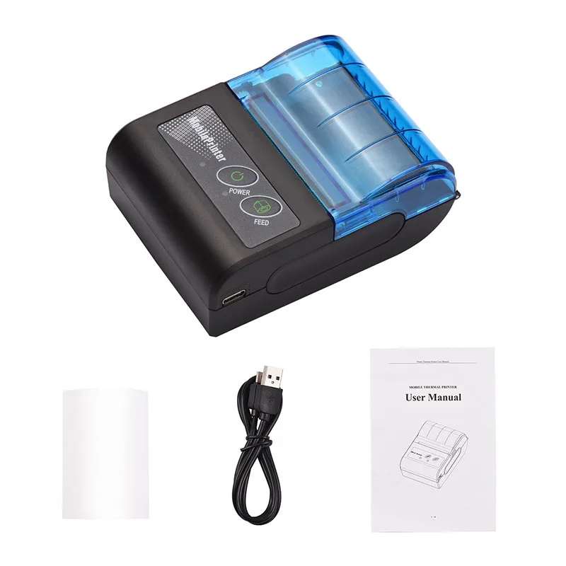 Thermal Printer Mini Portable Printer 58MM Mobile Pocket Bluetooth Wireless Receipt Printer Window Android iOS For Small Busines