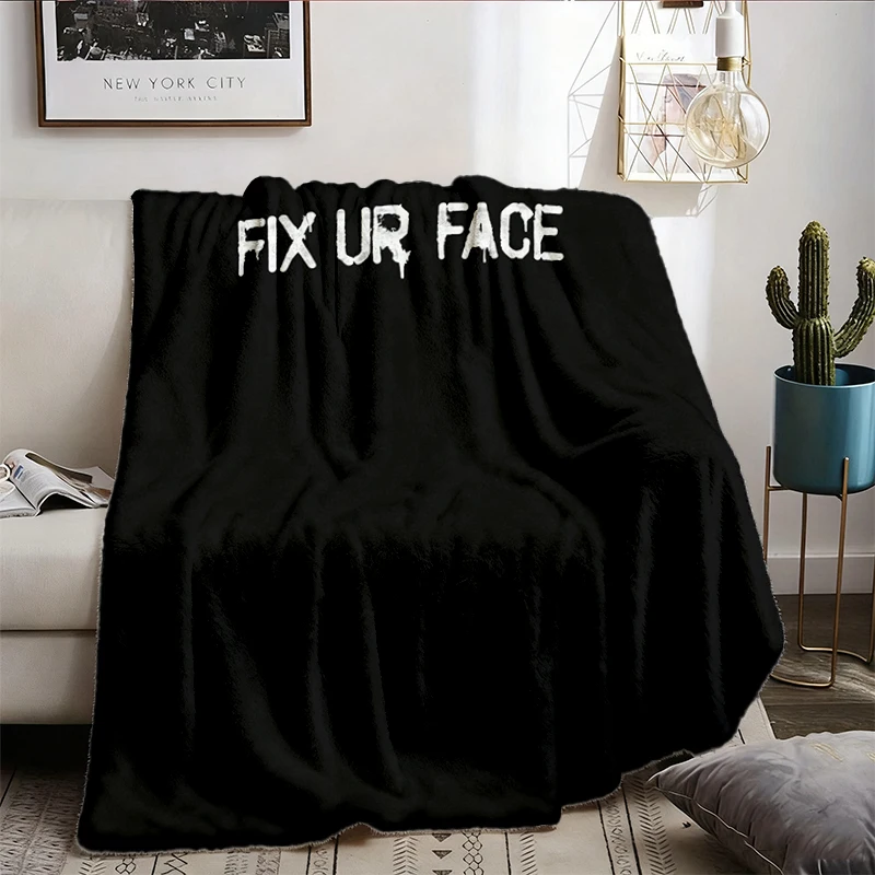 Fix Ur Face Flannel Blanket, Funny Sarcastic Flannel Throw, Fix Your Face Cozy Blanket, Sassy Warm Blanket, Funny Saying