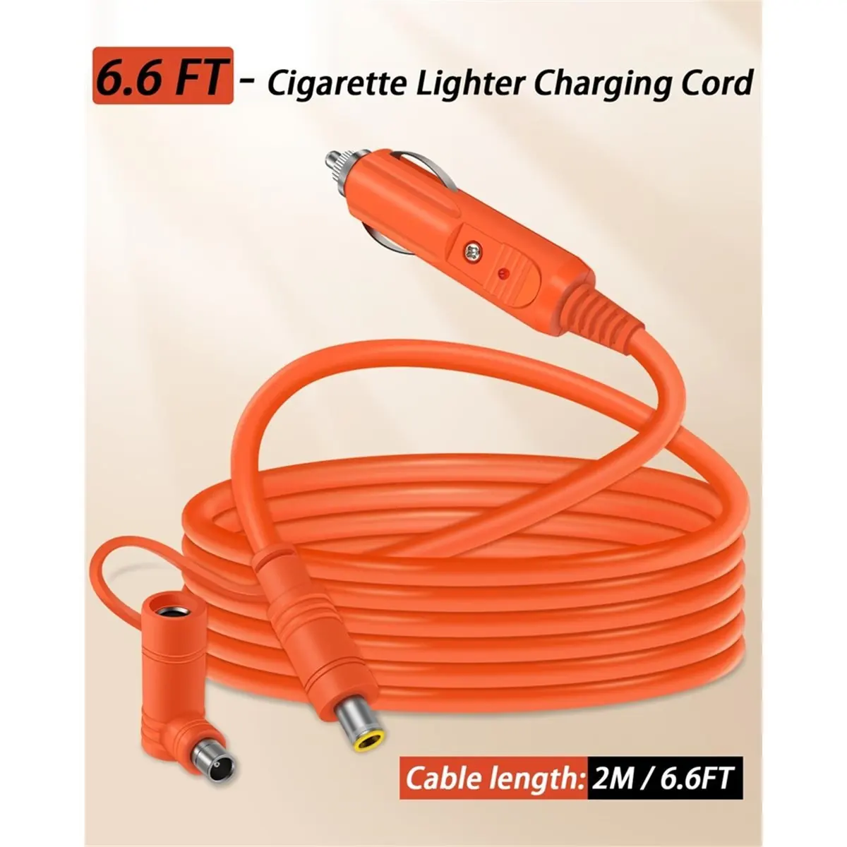 (A43I] 14AWG Car Charging Cable 2M for Portable Power Station Explorer 3000 2000 1500 with DC7909/8020 Plug