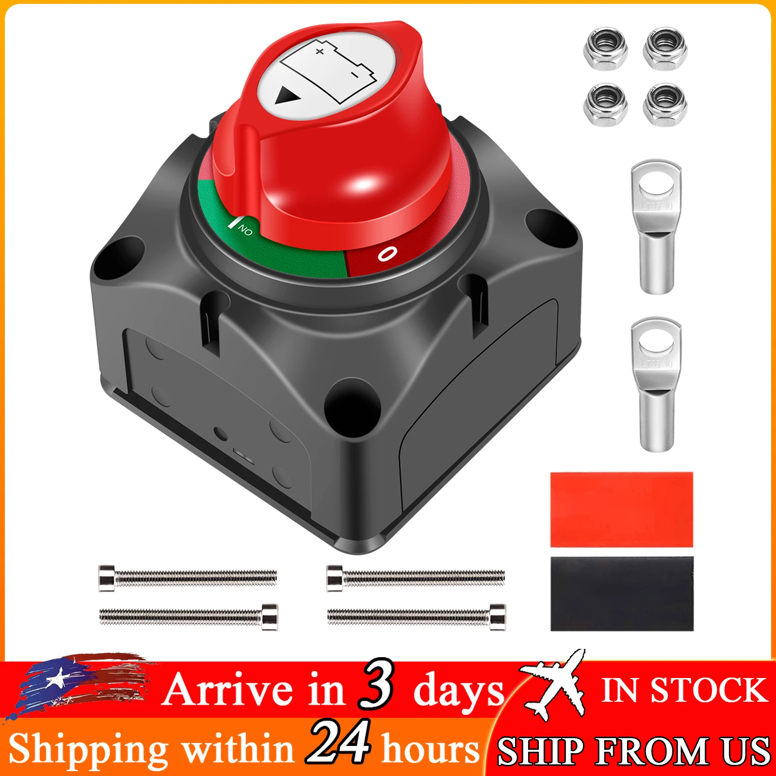 

Battery Switch 12V-60V Battery Disconnect Switch Battery Power Cut Switch Disconnect Isolator Marine Car Dual Battery Switch